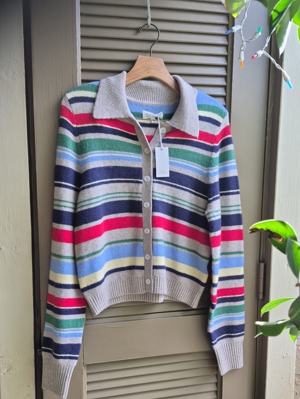 Abercrombie & Fitch Multicolor Striped Button-Front Polo Collar Size M Cardigan